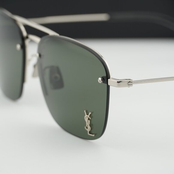 Saint Laurent SL309M 002 Aviator Sunglasses - Silver\\Grey main image 8